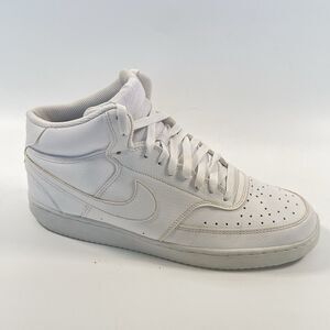 Nike Court Vision Next Nature Mid Basketball Shoes Mens Triple White Size 11